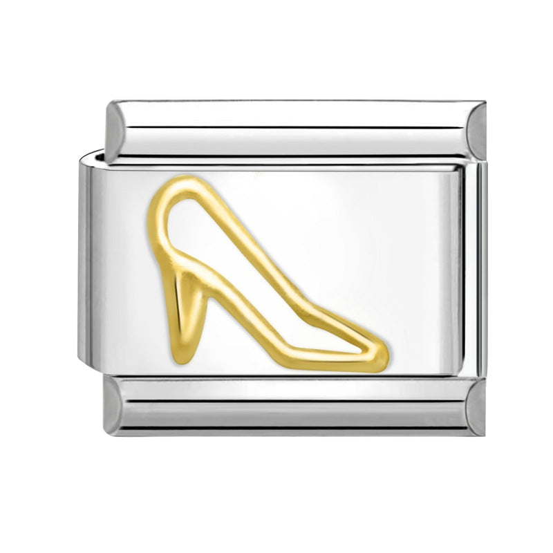 Wholesale Italian Charm Bracelet 9mm DIY Splicing Creative Pattern Titanium Steel Composable Bracelet