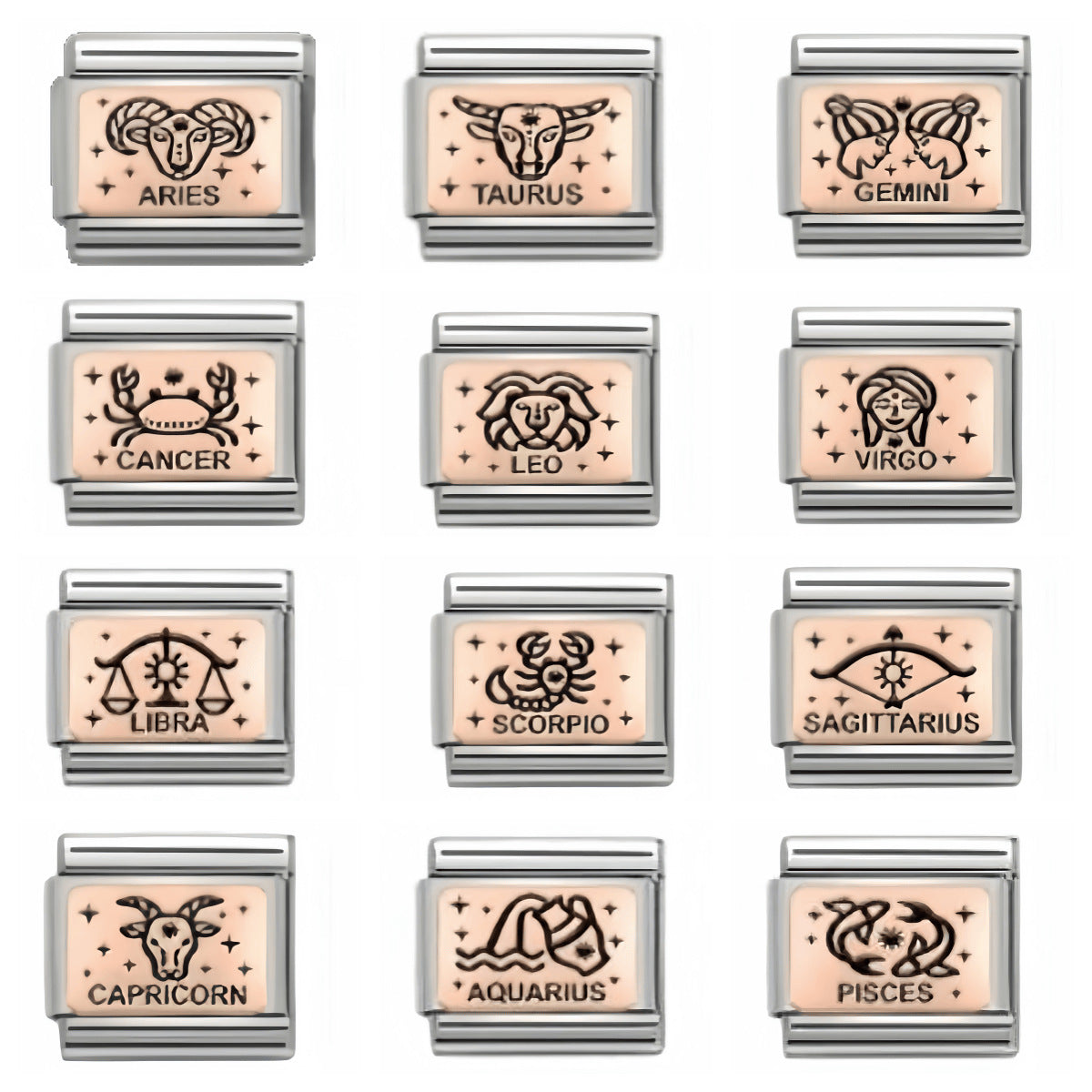 Wholesale Italian Charm Bracelet 9mm DIY Twelve Contion Series  Creative Stainless Steel Composable Bracelet