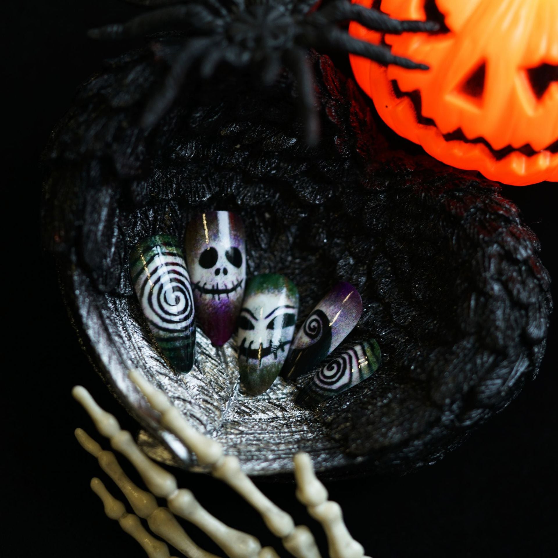 Wholesale 24 Pieces/ box  Funny Skull Nails Kits Nail Stickers