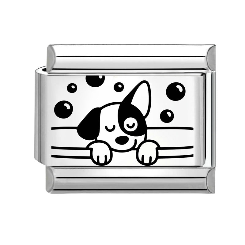 Wholesale 9mm Italian Charm Starter Bracelets DIY Cute Pet Stainless Steel Composable Bracelet