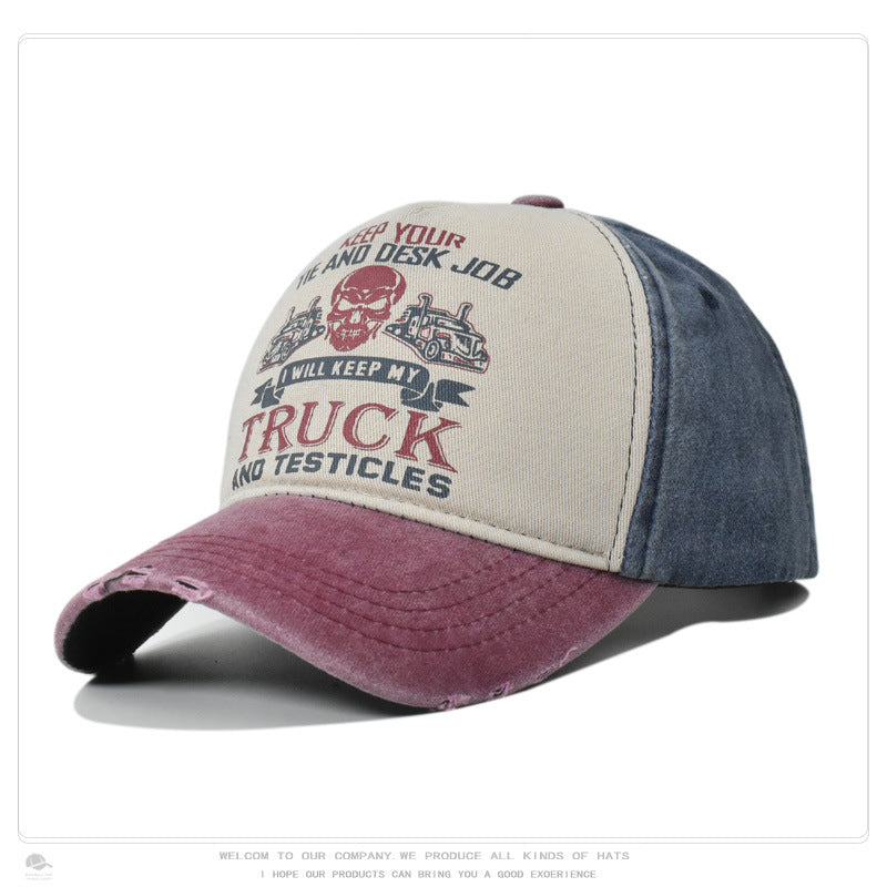 Wholesale Washed Distressed Hole Hat Printed Baseball Cap ACC-HT-XuP002