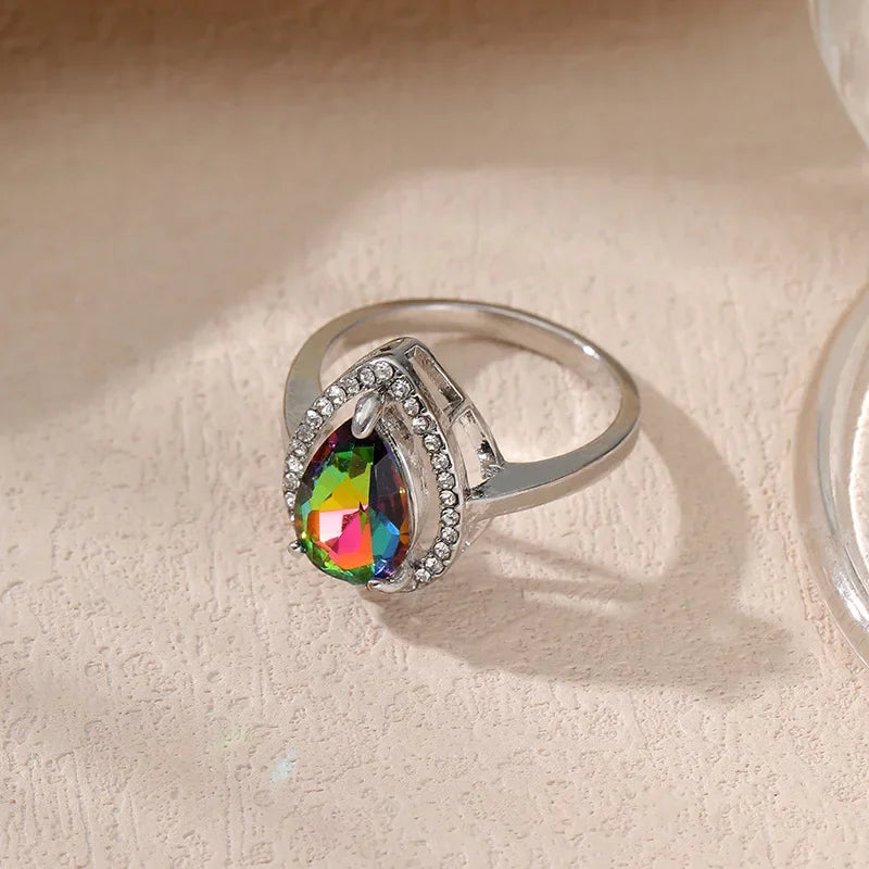 Wholesale  diamond-encrusted niche jewelry multi-color ring