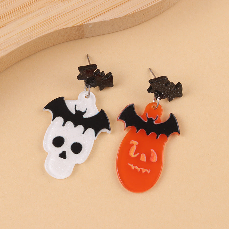 Wholesale   Skull Ghost Acrylic Earrings