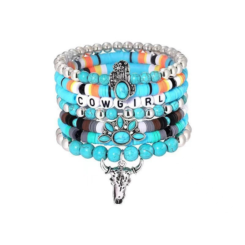 Wholesale Western Cowgirl Turquoise Bracelet Set ACC-BT-Chenc001