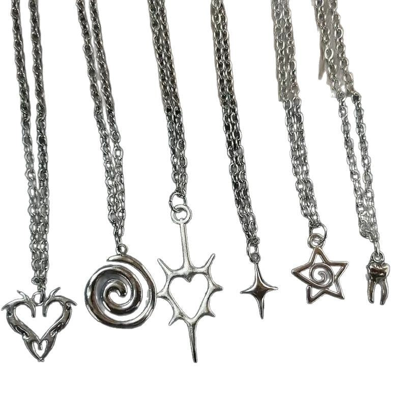 Wholesale Fashion Women' s Alloy Pendant Necklace with Vortex Irregular Pattern Jewelry Accessory