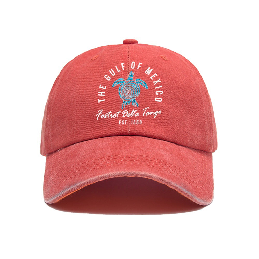 Wholesale Washed cotton printed distressed baseball cap