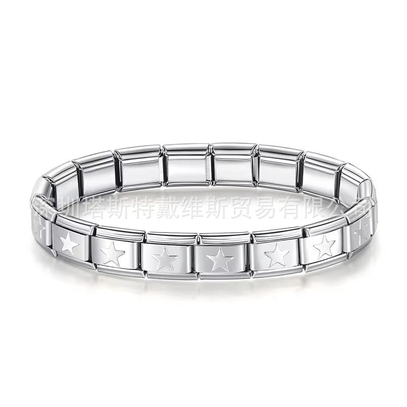 Wholesale  Italian Charm Bracelet 9mm DIY  single-section  Creative Stainless Steel Composable Bracelet