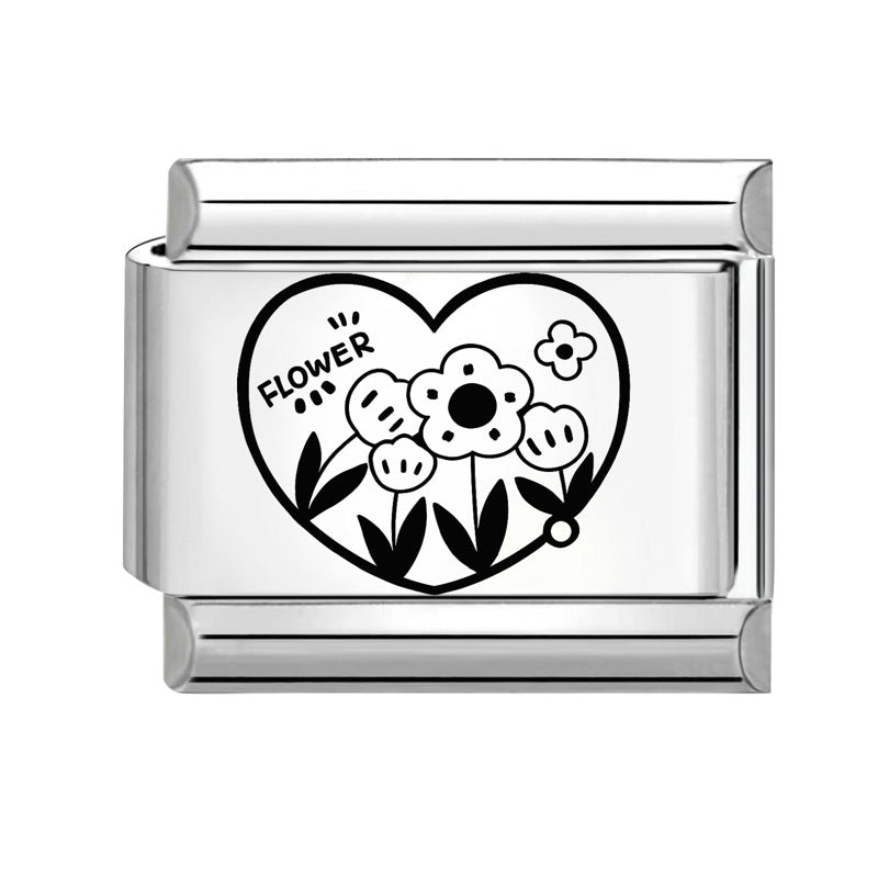 Wholesale Italian Charm Bracelet 9mm DIY Splicing Cute Creative Stainless Steel Composable Bracelet