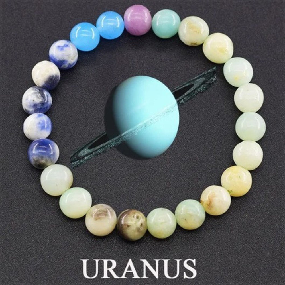 Wholesale  eight planets natural stone beaded bracelet