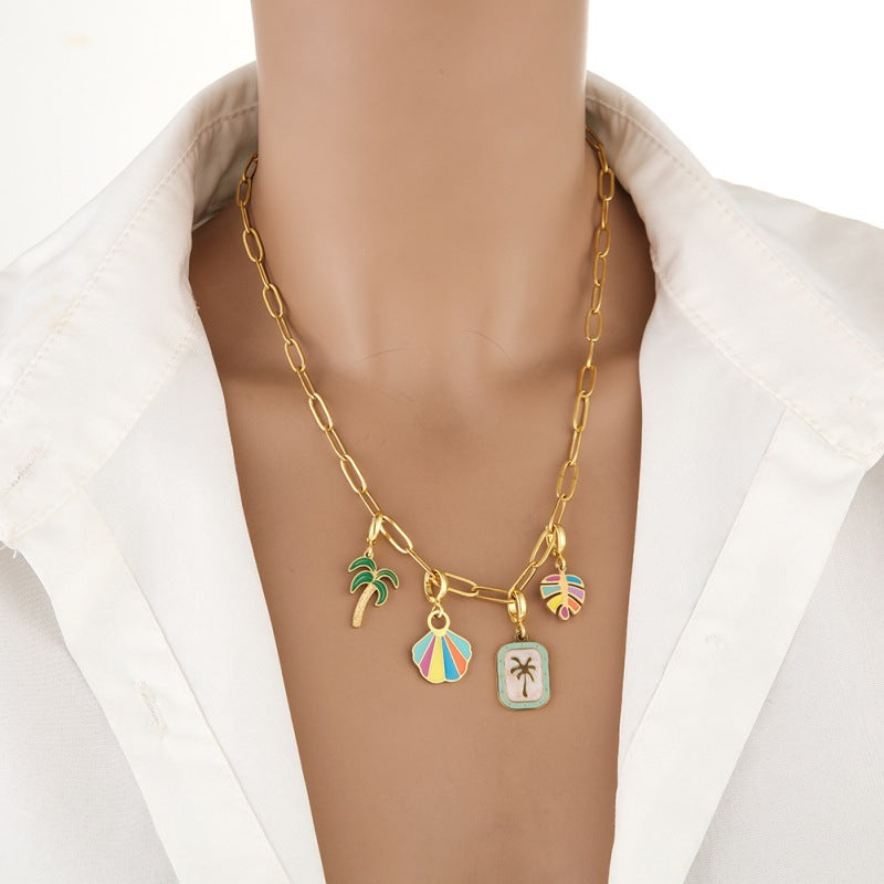 Wholesale stainless steel 18k gold plated clavicle chain