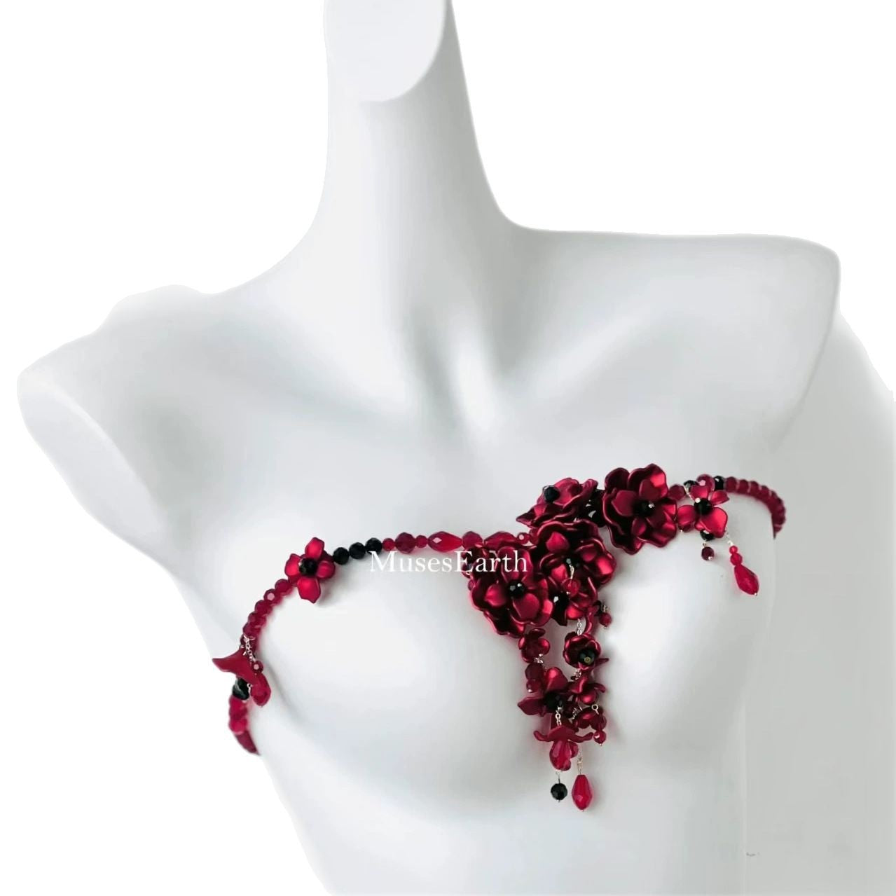 Wholesale Red flower luxury necklace