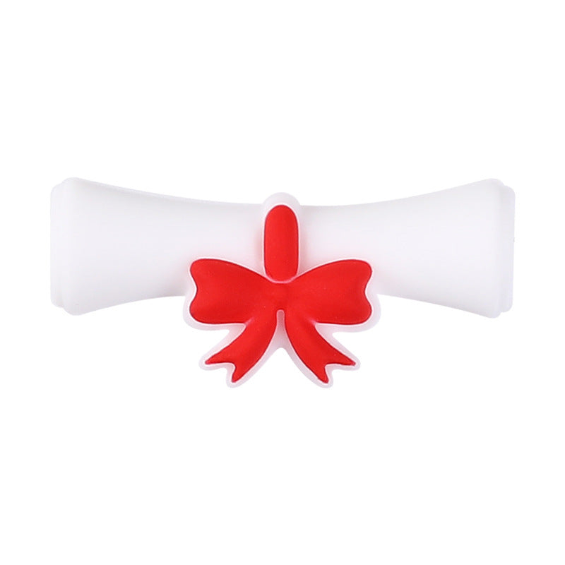 Wholesale 20pcs Apple Book Silicone 3D Focal Beads DIY Bead Accessories ACC-BDS-RongFa051