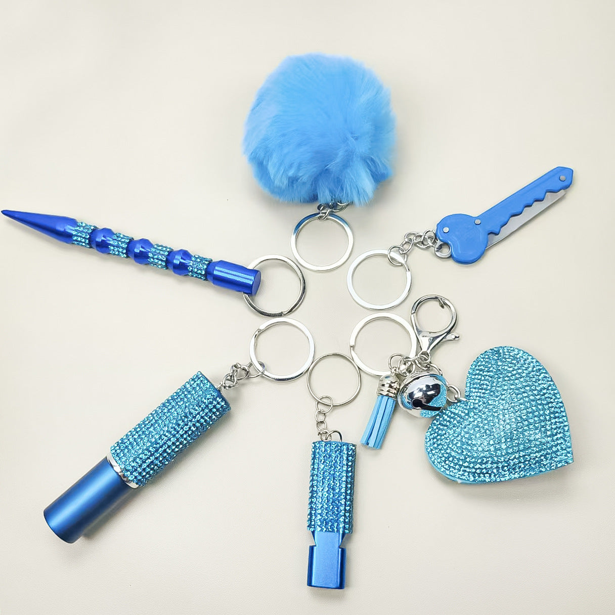 Wholesale Heart-shaped diamond-studded perfume bottle keychain combination accessories