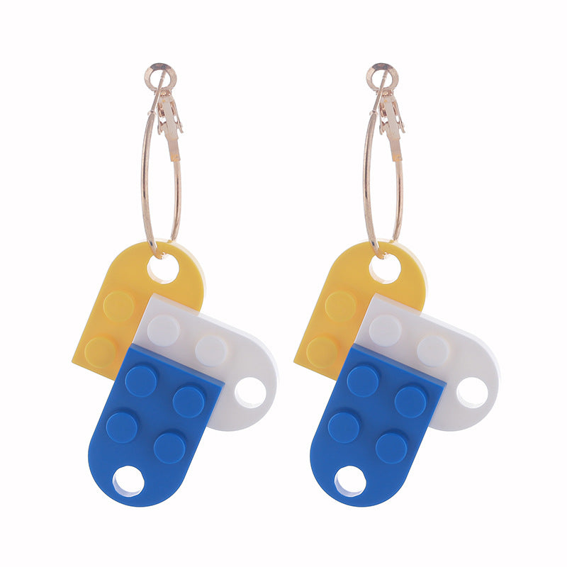 Wholesale  Creative Splicing Geometric Earrings