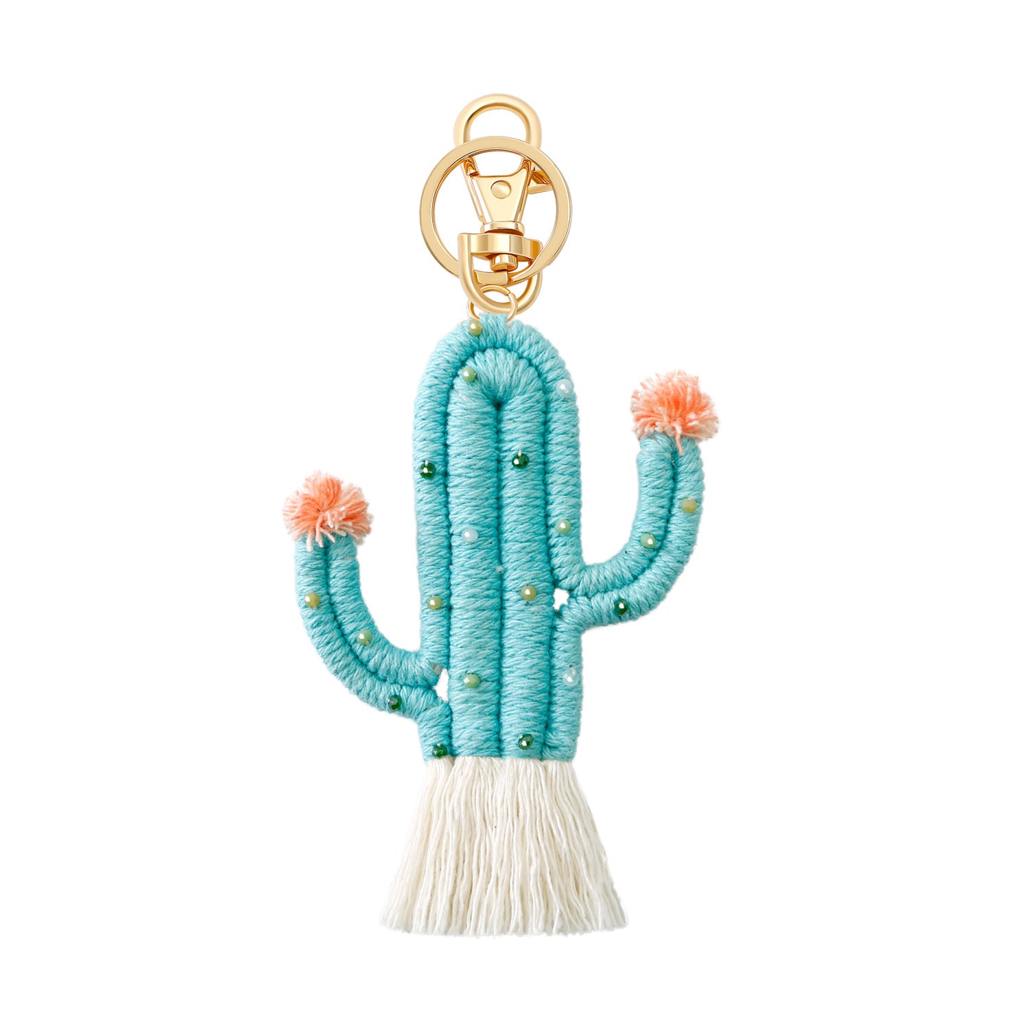 Wholesale cactus keychain bohemian rice beads handwoven ACC-KC-JM001