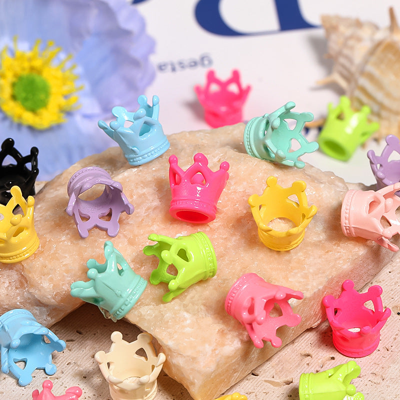 Wholesale 100pcs Acrylic Three-dimensional Crown Beads Diy Jewelry Accessories ACC-BDS-BLG107