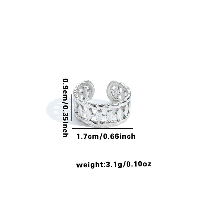 Wholesale Retro Heart Butterfly Hollow Titanium Steel Ring,  Fashion Accessory for Boutique Resale