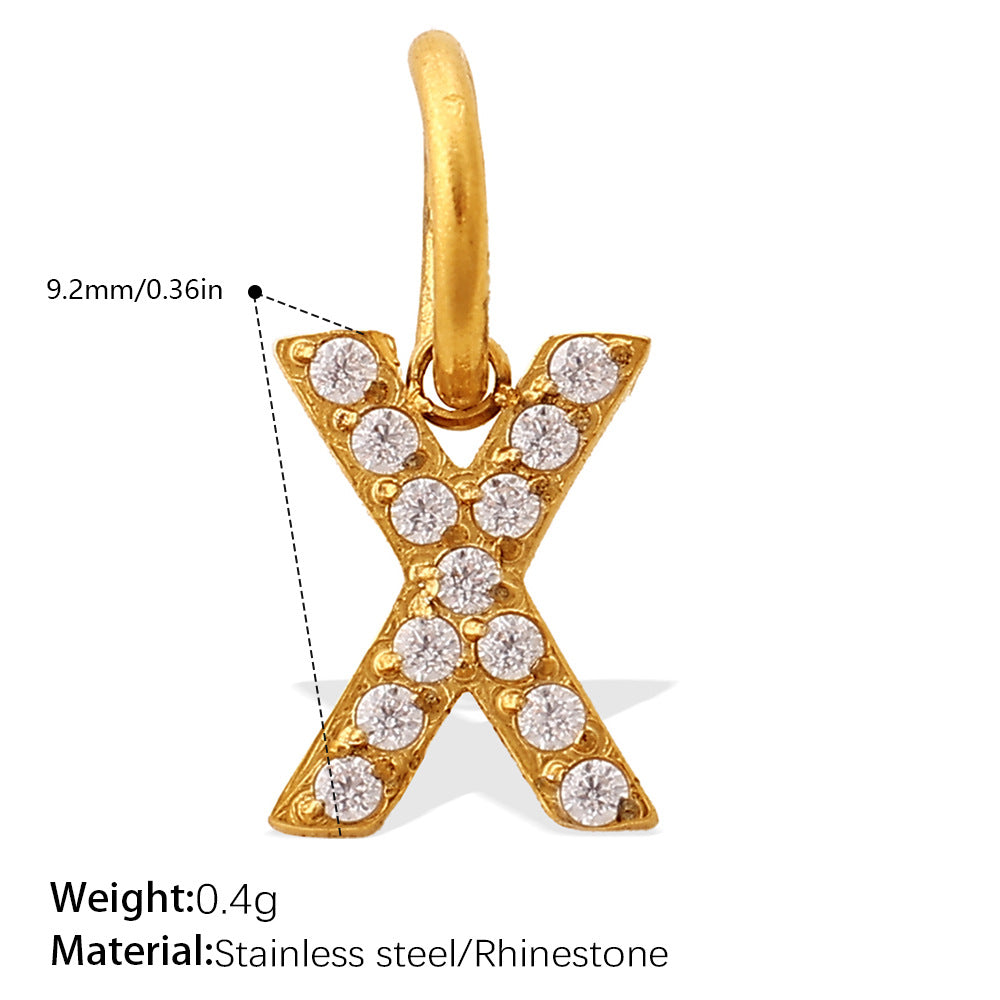 Wholesale Diamond-Encrusted 26 English Letter Charms for Jewelry
