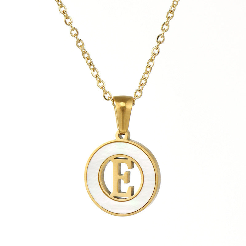 Wholesale hollow Stainless Steel metal 26 English letter necklace