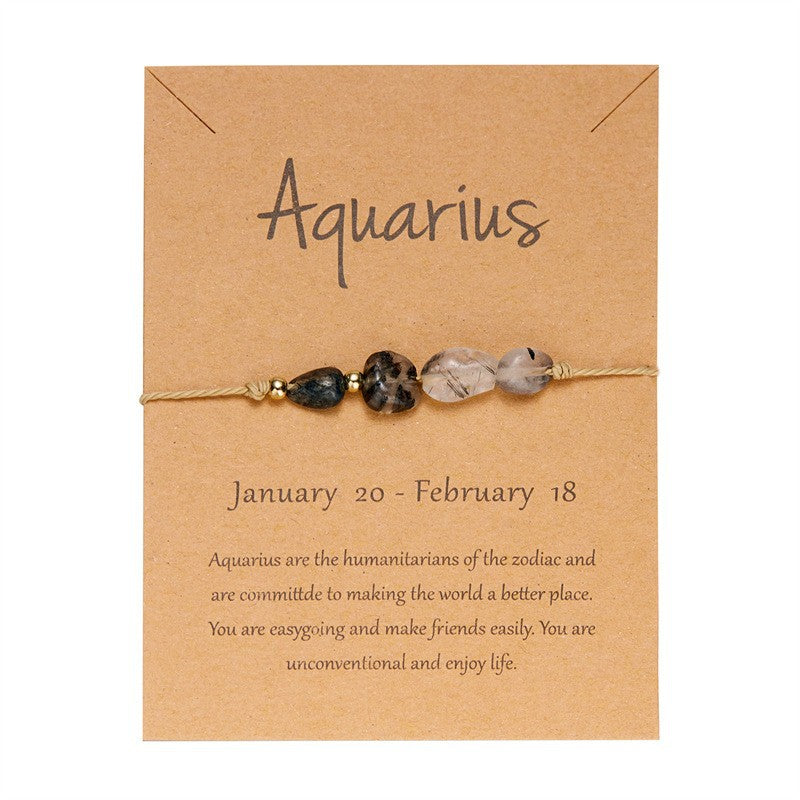Wholesale Handmade Beaded Zodiac Bracelet In Synthetic Stone Adjustable Unisex Design For Everyday Wear Fashion Accessory