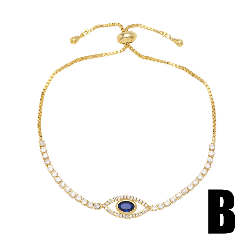 Wholesale Copper and zircon devil' s eye bracelet