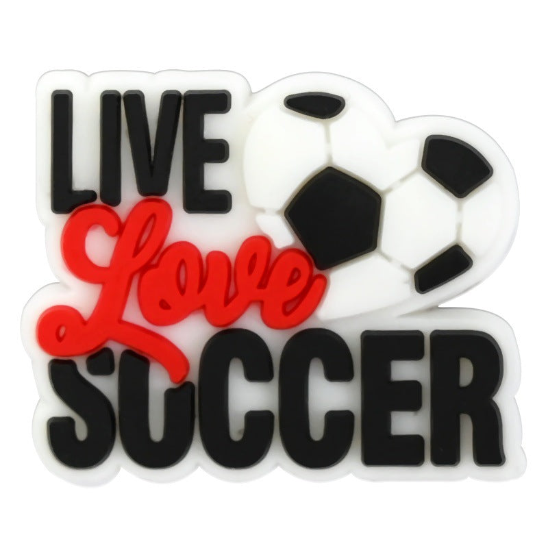 Wholesale Random 100pcs football series  PVC Soft Rubber Shoe Buckle Decoration