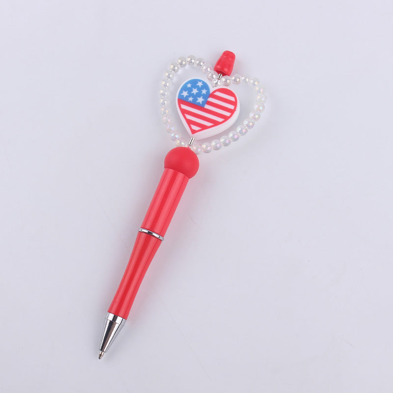 Wholesale creative cartoon love series silicone beaded pen  ballpoint pen