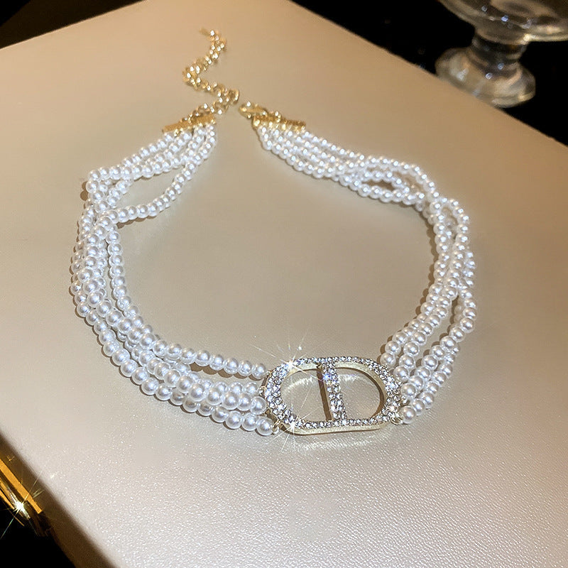 Wholesale Alloy Rhinestone Clavicle Necklace,  Geometric Vintage Style Fashion Jewelry Accessory for Gift