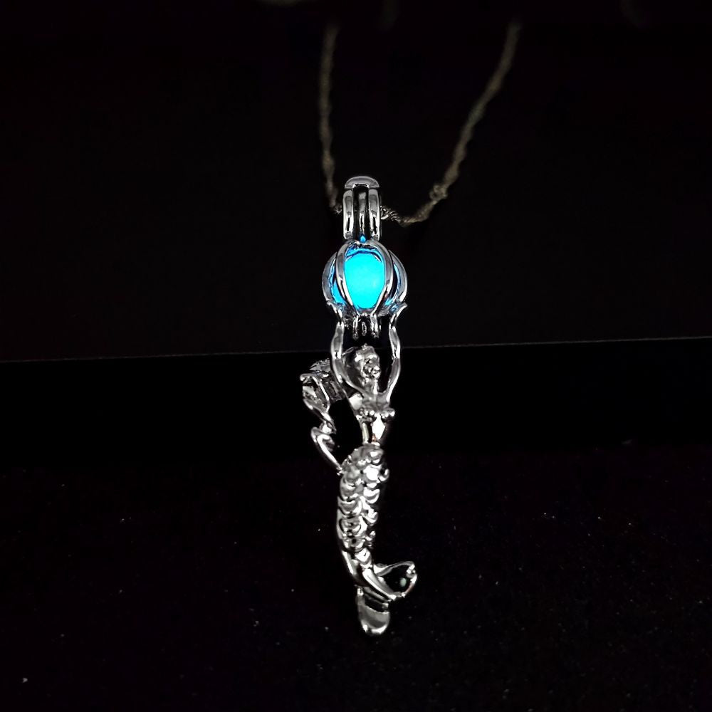 Wholesale  Luminous Hollow Mermaid Necklace
