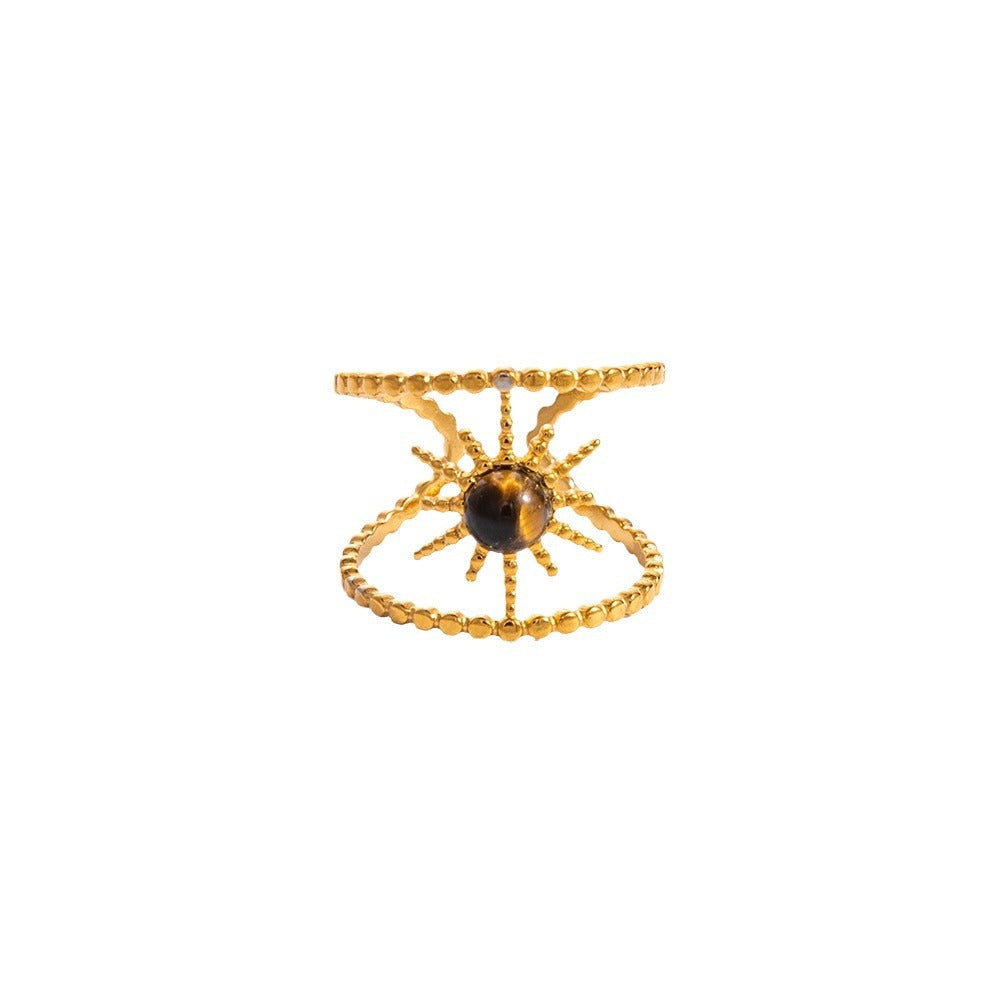 Wholesale Stainless Steel Rings 18K Gold Plated Multi-layer Vintage Rings ACC-RS-YuHui008