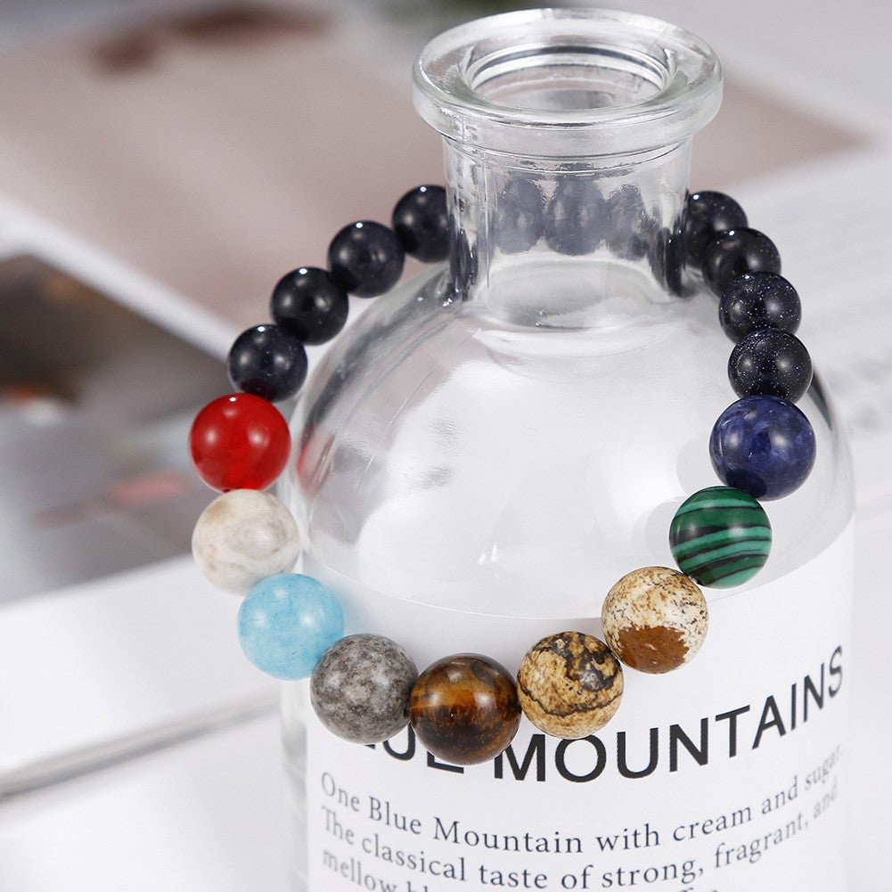 Wholesale Creative Eight Planets Bracelet Mixed Material Handmade Unisex Fashion Accessory Gift