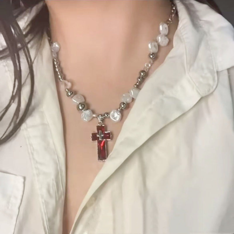 Wholesale Pearl Peach Heart Necklace