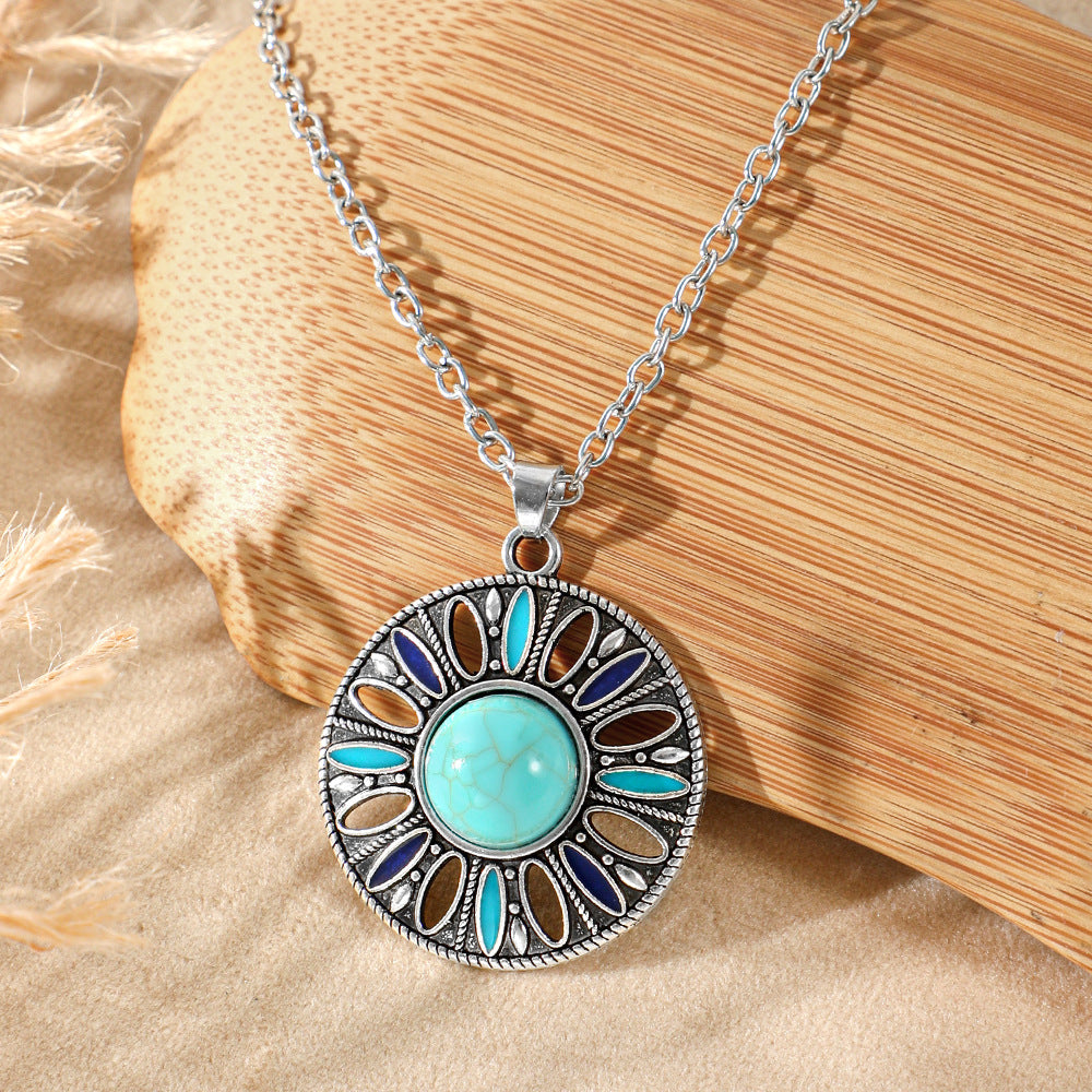 Wholesale Bohemian Heart Drop Pendant Necklace - Ethnic Style Zinc Alloy Inlay for Everyday Fashion Accessory
