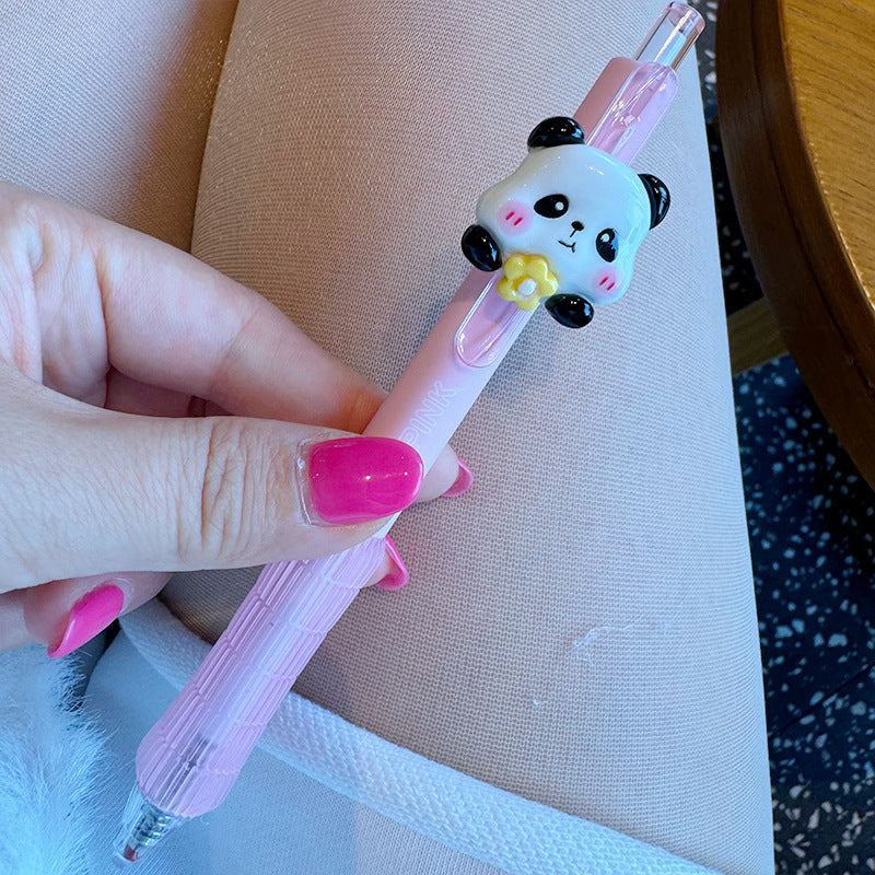 Wholesale  Panda Press Gel Pen Creative Cartoon Panda Bamboo  Ballpoint Pen