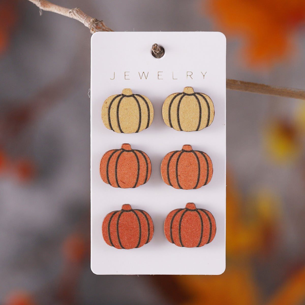 Wholesale  Harvest Pumpkin Coffee Cup Maple Leaf Earrings Set