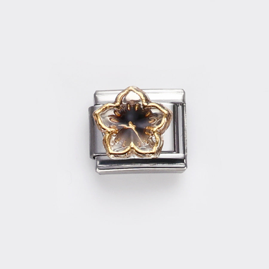 Wholesale 10pcs Italian Charm Bracelet 9mm DIY Splicing Flower Heart Fruit Stainless Steel Composable Bracelet