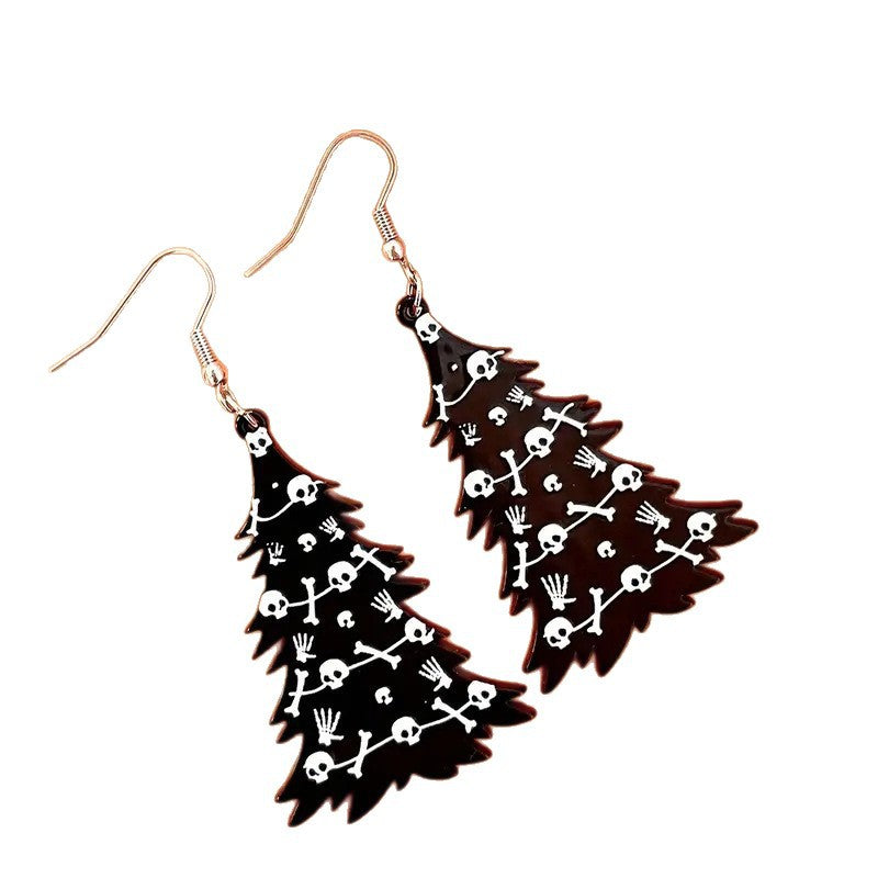 Wholesale Skull Halloween Christmas Tree Acrylic Earrings