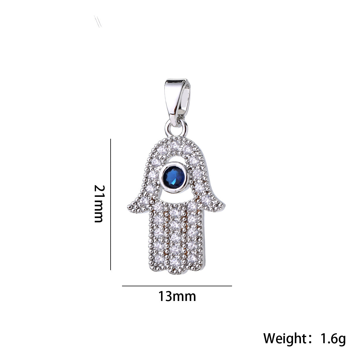 Wholesale Gold Tone Evil Eye Hamsa Hand Pendant Micro Zircon DIY Necklace Charm For Jewelry Making Boutique Resale