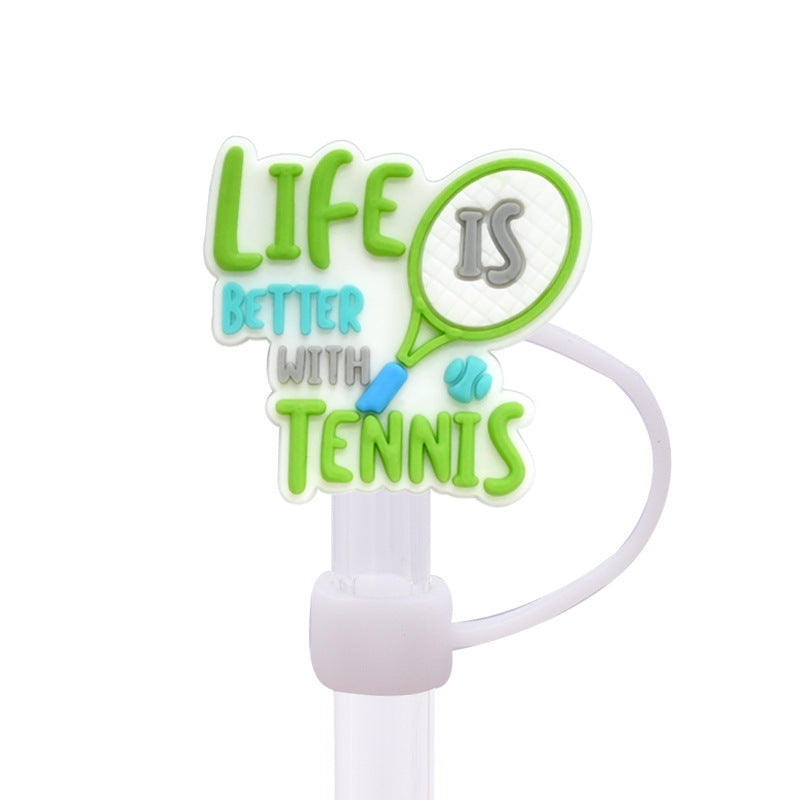Wholesale Random 100pcs Tennis Sports Straw Cover 10MM Straw Tube Cap