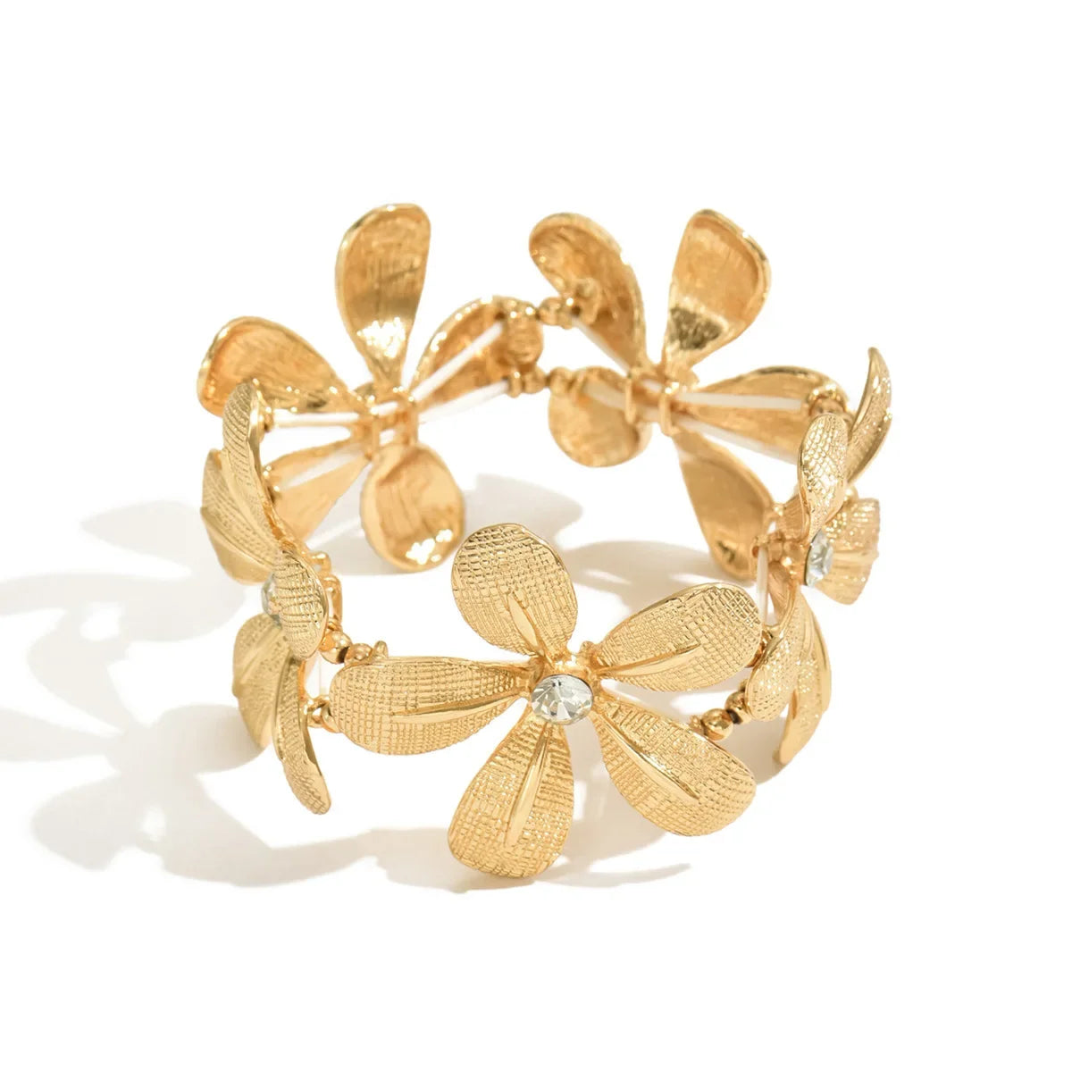 Wholesale  Stretch Bangle Bohemian Flower Rhinestone Bracelet