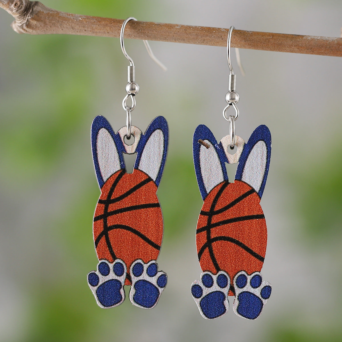 Wholesale  Easter football baseball rugby basketball egg rabbit dwarf pendant earrings