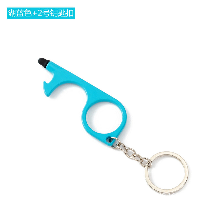 Wholesale Multifunctional Door Opener Zinc Alloy Touch Screen Contactless Door Opener Keychain