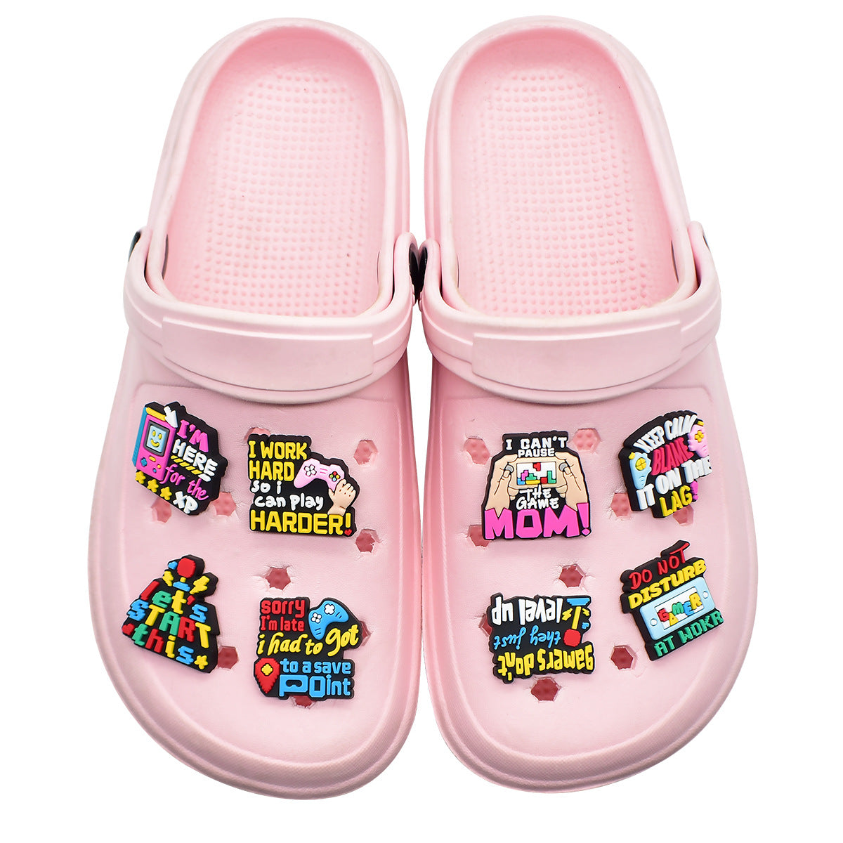 Wholesale  Random 100pcs phrase seriesPVC Soft Rubber Shoe Buckle Decoration