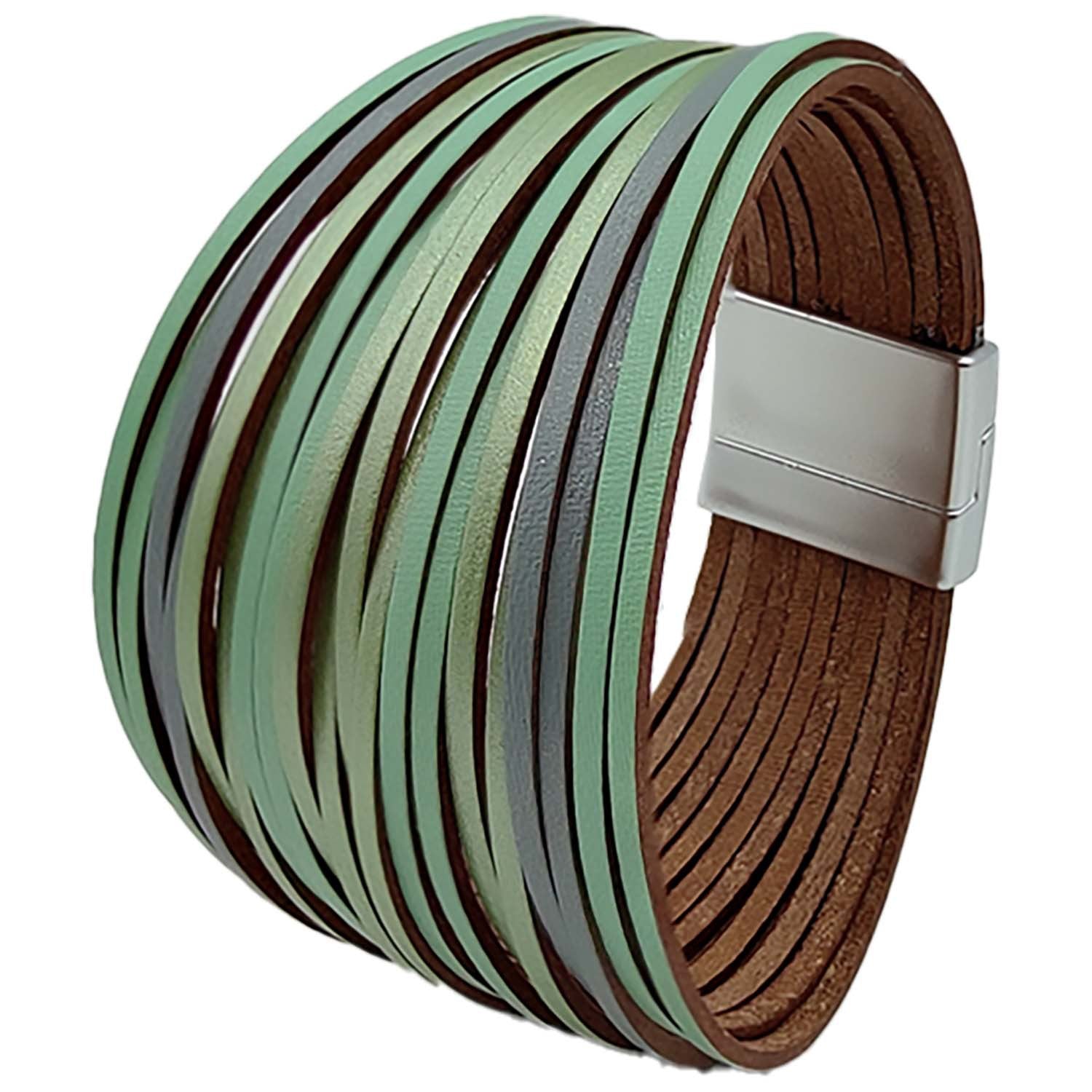 Wholesale Gradient Leather Cord Mixed Color Leather Bracelet ACC-BT-Shangy005