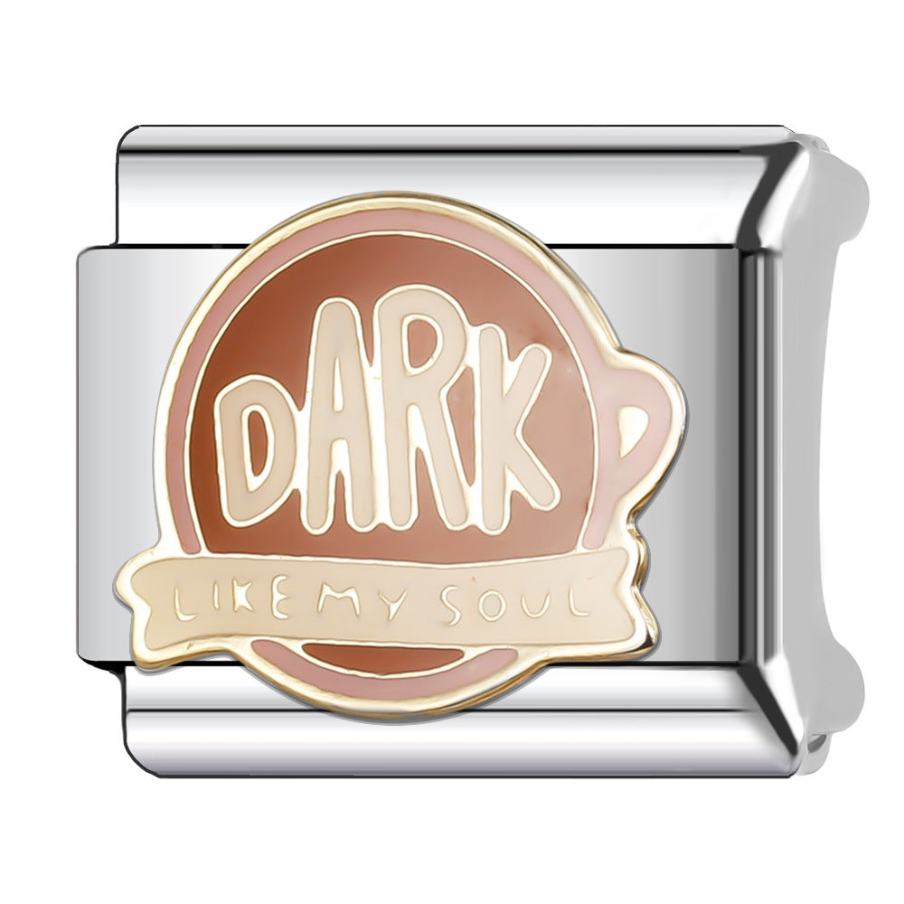 Wholesale Italian Charm Bracelet 9mm DIY Splicing English Retro Series Stainless Steel Composable Bracelet