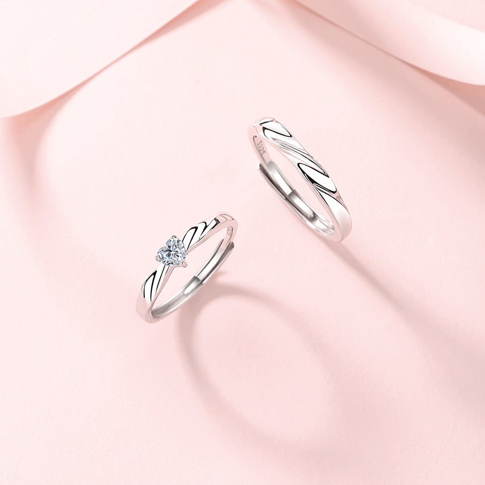 Wholesale S925 sterling silver heart signal love rings