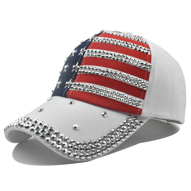 Wholesale  American flag stick  fashion Diamond cap