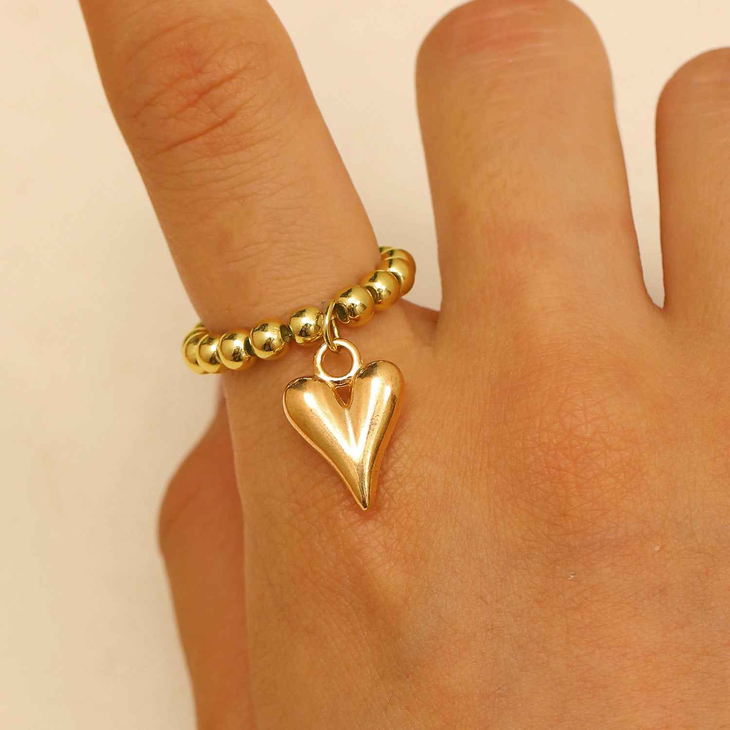 Bracciale con pendente a cuore a catena con perline irregolari retrò all'ingrosso