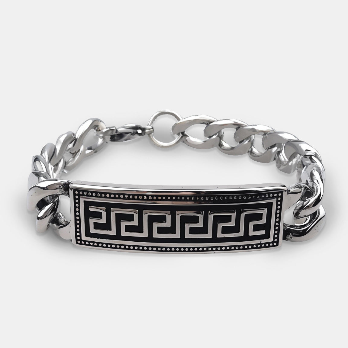 Wholesale Retro Five-pointed Star Flower Stainless Steel Cuban Punk Bracelet ACC-BT-Ruig001