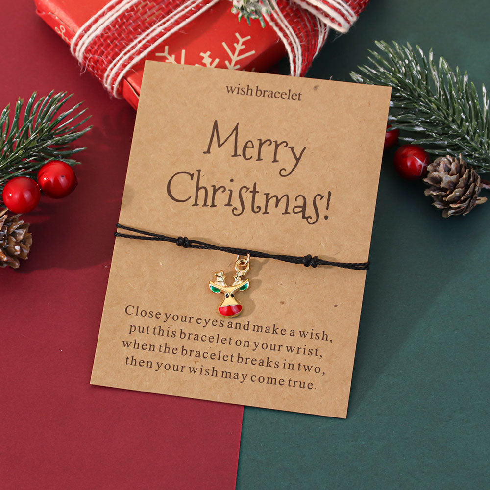 Wholesale Christmas oil-painted adjustable bracelet